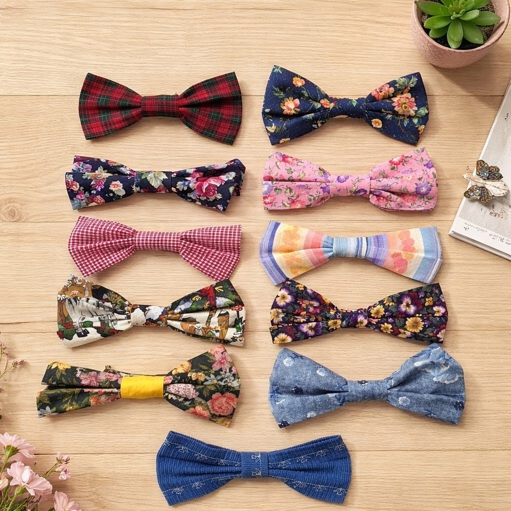 Lot of 11 Handmade Oversized Hair Bows Barrettes Clips